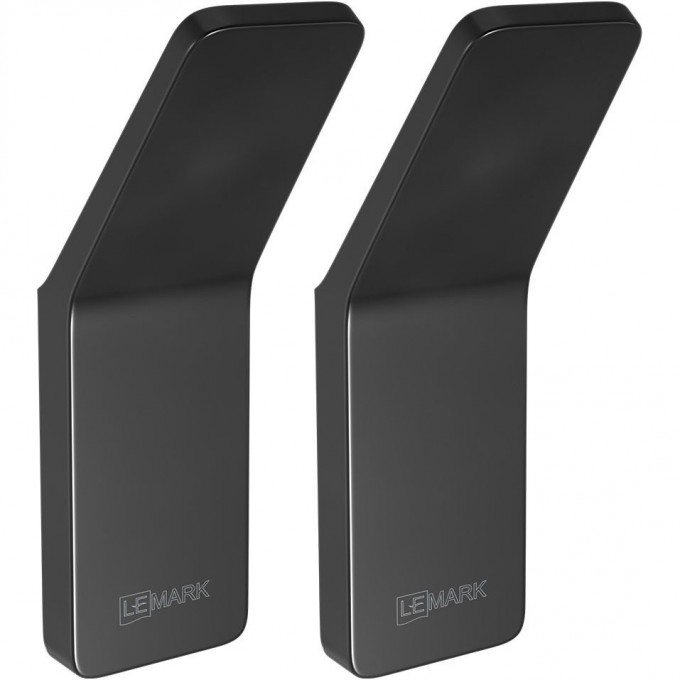 Крючок одинарный LEMARK SMOOTH LINE для полотенец 2 шт чёрный 9712002 Крючок одинарный LEMARK SMOOTH LINE для полотенец 2 шт чёрный 9712002