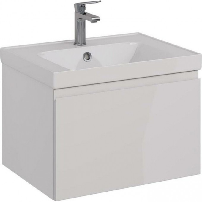 Тумба LEMARK VEON MINI 60 см под раковину, подвесная, 1 ящик, белый глянец LM02VM60T Тумба LEMARK VEON MINI 60 см под раковину, подвесная, 1 ящик, белый глянец LM02VM60T